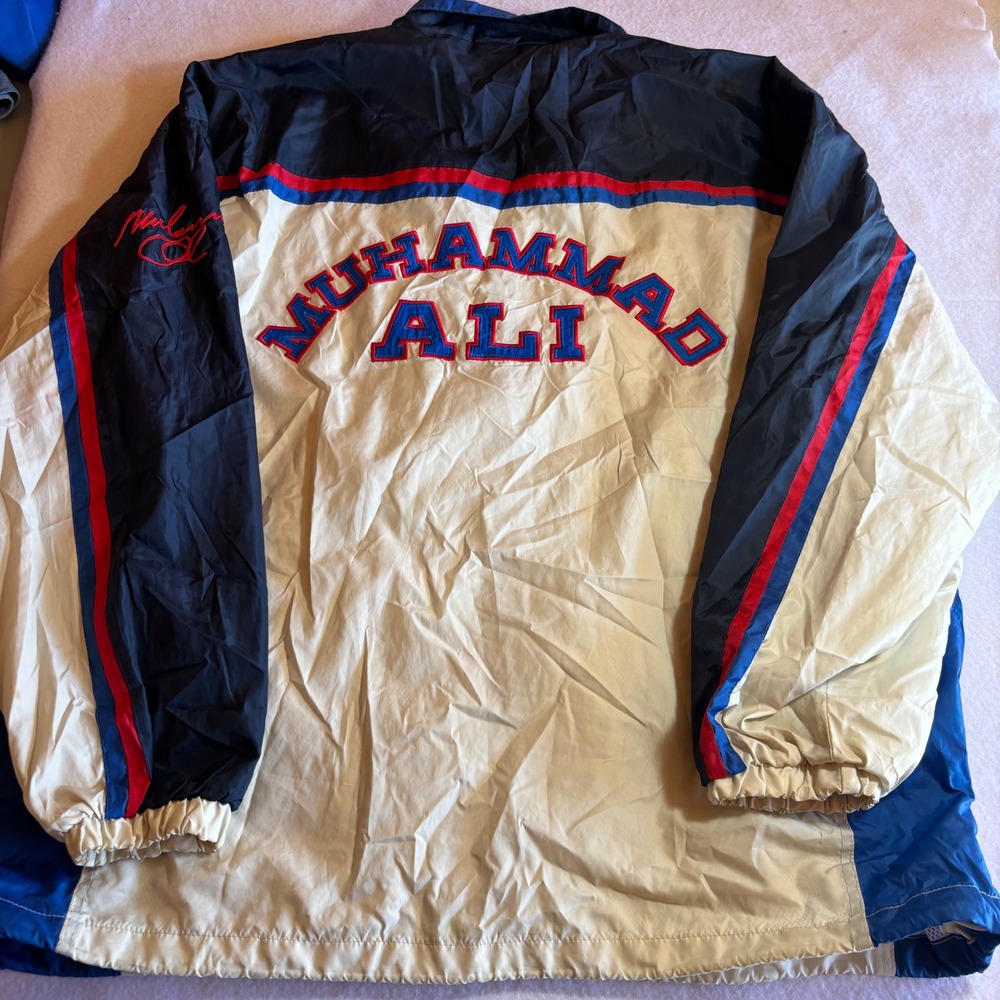 Vintage Platinum Fubu Muhammad Ali Jacket XXXL 3XL Windbreaker Coat‎ Mens